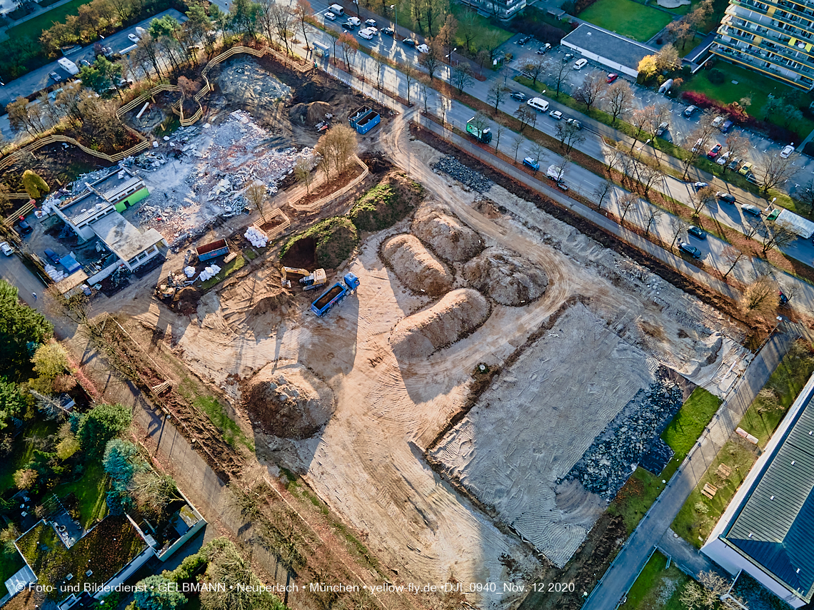 12.11.2020 - Baustelle der neuen Grundschule am Karl-Marx-Ring in Neuperlach